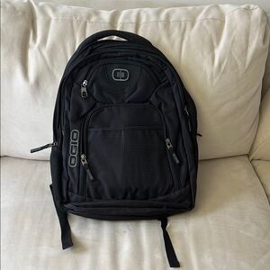 OGIO Black Backpack with Durable Fabric and Multiple Compartments